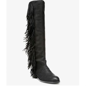 NWOT Sam Edelman Josephine Tall Fringe Black Riding Boot